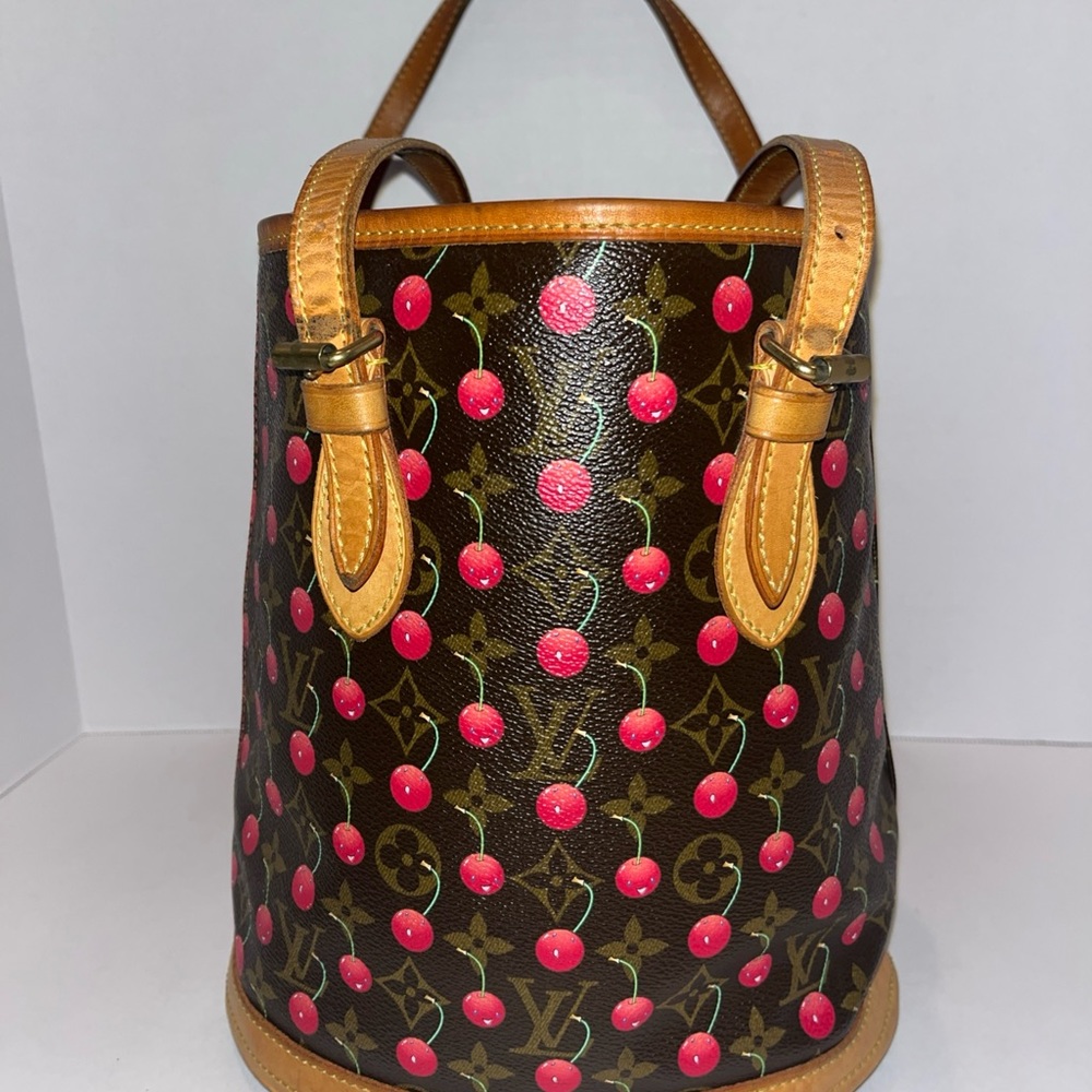 Louis‎ Vuitton Takashi Murakami Monogram Cerises Cherry Bucket PM Bag Purse